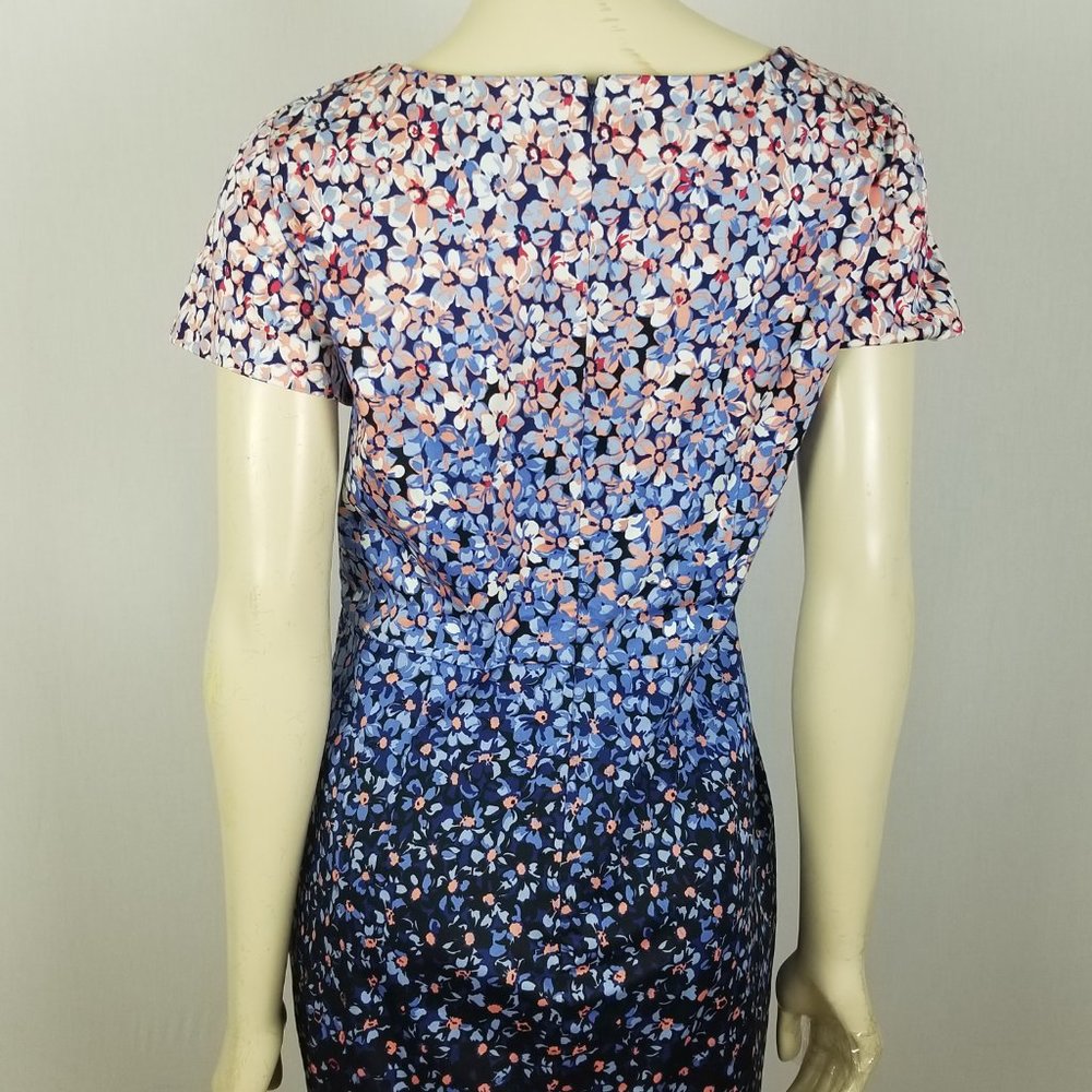 Talbots floral sheath blue dress sz 6 - Picture 5 of 8